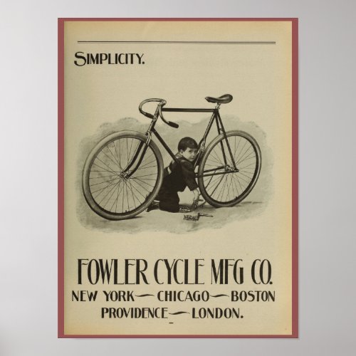 1896 Vintage Bicycle Magazine Ad Art Poster