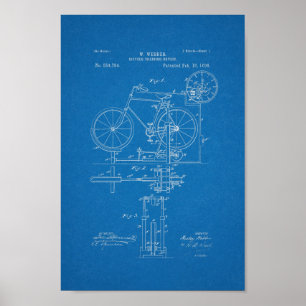 1896 Vintage Bicycle Patent Print Blueprint