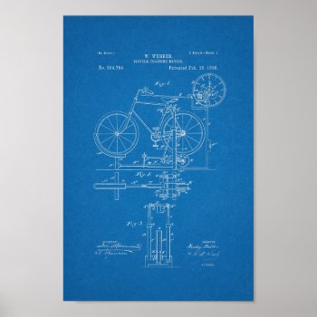 1896 Vintage Bicycle Patent Print Blueprint by AcupunctureProducts at Zazzle