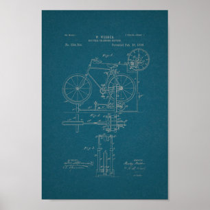 1896 Vintage Bicycle Patent Print Blueprint