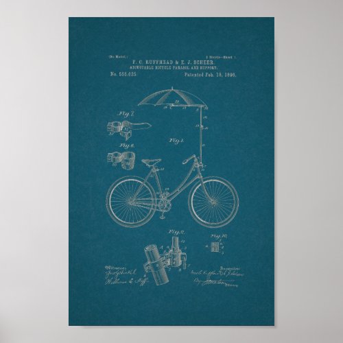 1896 Vintage Bicycle Patent Print Blueprint