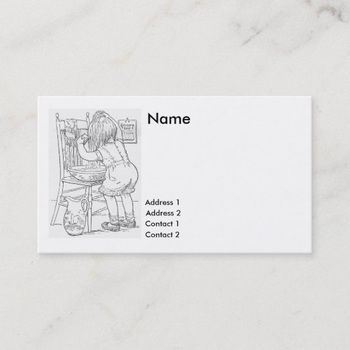 Customizable 1897- baby washing own hair in pan business card template