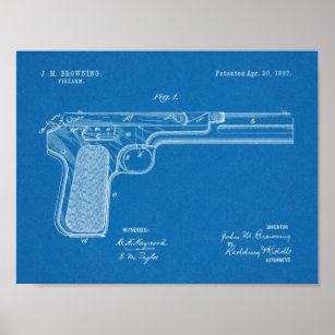 1911 Handgun Browning Official Patent Blueprint Framed Poster 14x20 inch Poster Foundry 180753 1911 Handgun Browning Official Patent Blueprint Framed Poster 14x20 inch Poster Foundry 180753