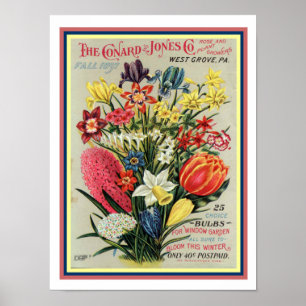 1897 Flower Seed Catalog Cover 12x16 Poster