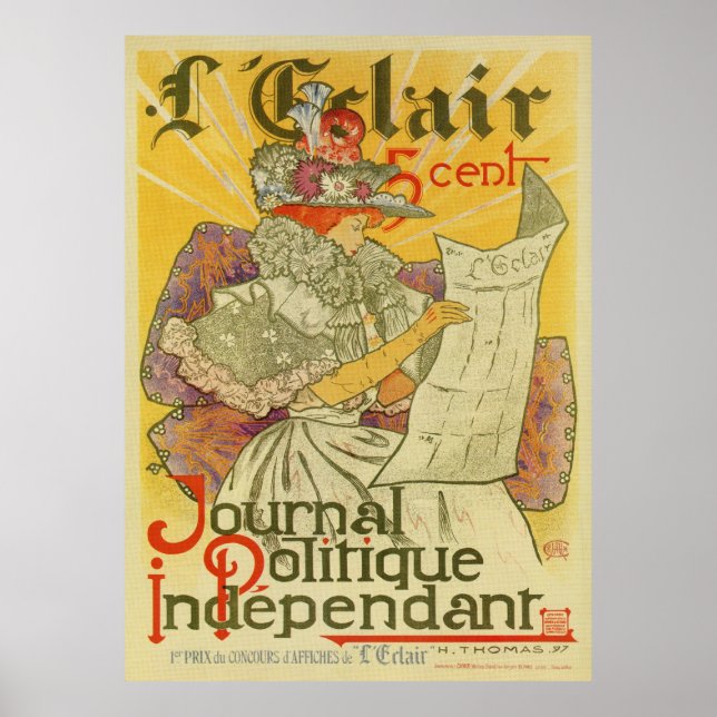 1897 French art nouveau journal advertising Poster (Front)