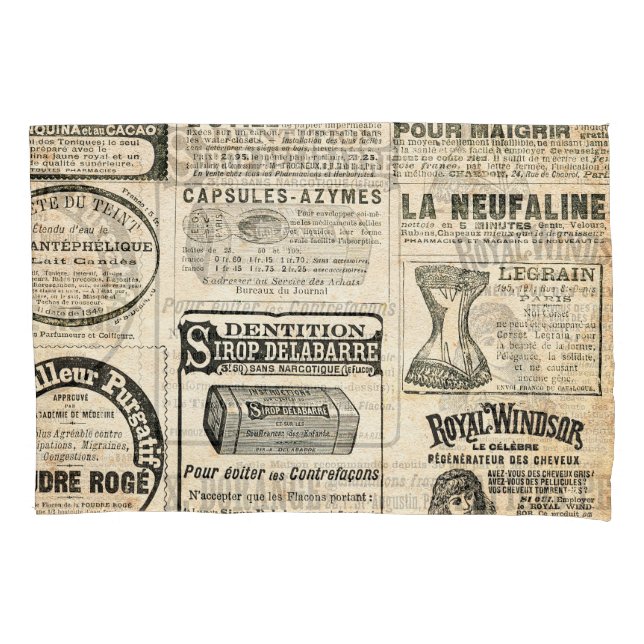 1897 French Newspaper Advertisement Pillow Case (Front)