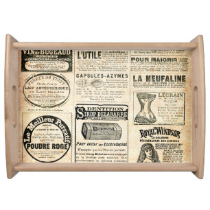 1897 French Newspaper Advertisement Serving Tray