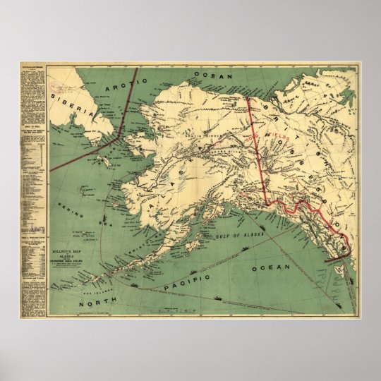 1897 Map of Alaska Poster | Zazzle.com