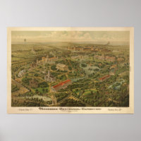 1897 Nashville, TN Centennial Expo Panoramic Map