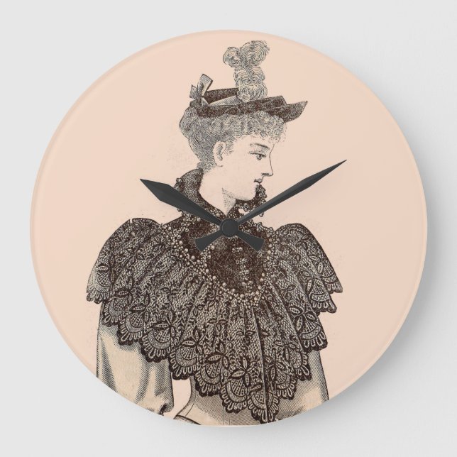 1897 Victorian woman Large Clock (Front)