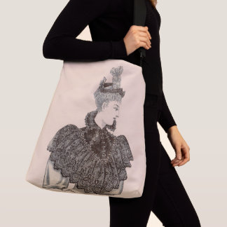 1897 Victorian woman print Crossbody Bag
