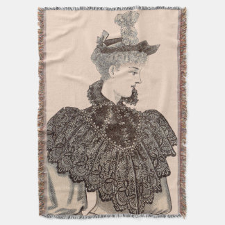 1897 Victorian woman print Throw Blanket