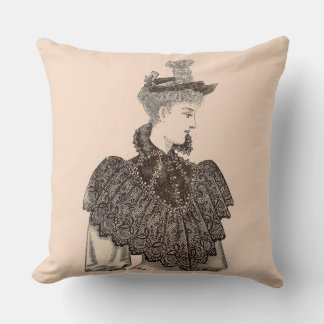 1897 Victorian woman print Throw Pillow