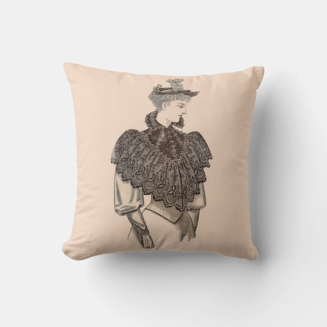 1897 Victorian woman print Throw Pillow (Front)