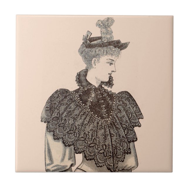 1897 Victorian woman Tile (Front)