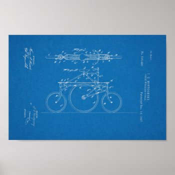 1897 Vintage Bicycle Patent Blueprint Art Print by AcupunctureProducts at Zazzle