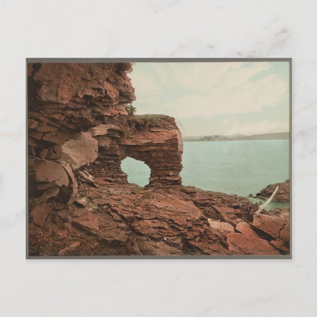 1898 Arch Rock, Presque Isle Park, Marquette, MI Postcard (Front)