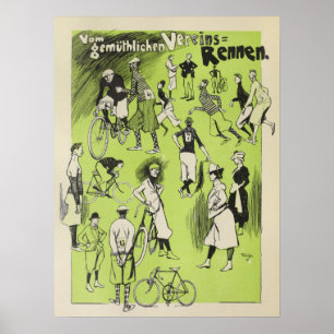 1898 Vintage Bicycle Club Races Ad Art Poster
