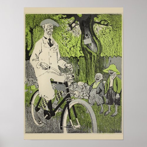 1898 Vintage Bicycle Ride Ad Art Poster