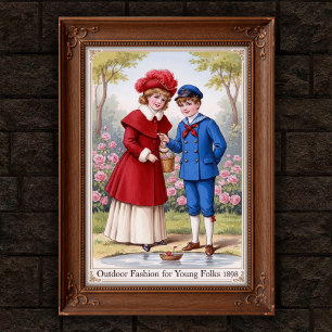1898 Vintage Outdoor Fashion Wall Poster