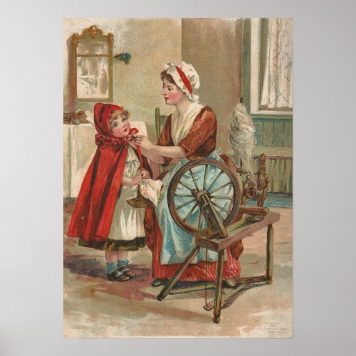 1899 color image Little Red Riding Hood Poster