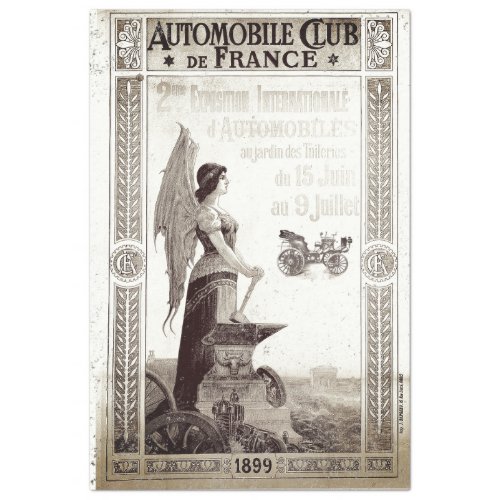 1899 FRENCH AUTO POSTER TISSUE PAPER