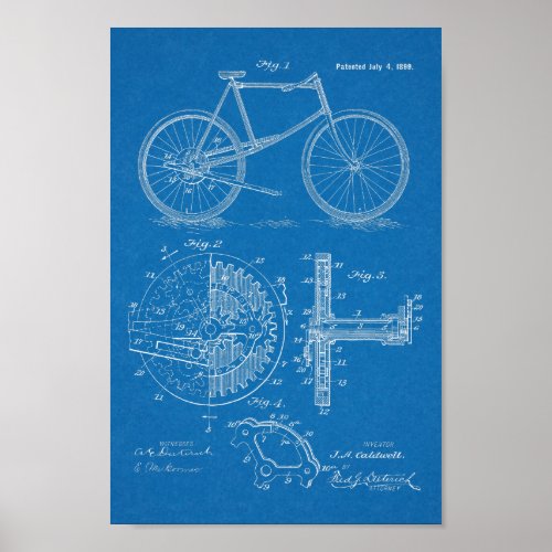 1899 Lever Propelled Bicycle Patent Art Print