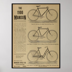 1899 Vintage Bicycle Magazine Ad Art Poster