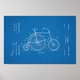 1899 Vintage Bicycle Patent Blueprint Art Print