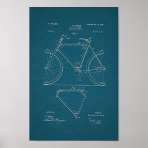 1899 Vintage Bicycle Patent Print Blueprint Art