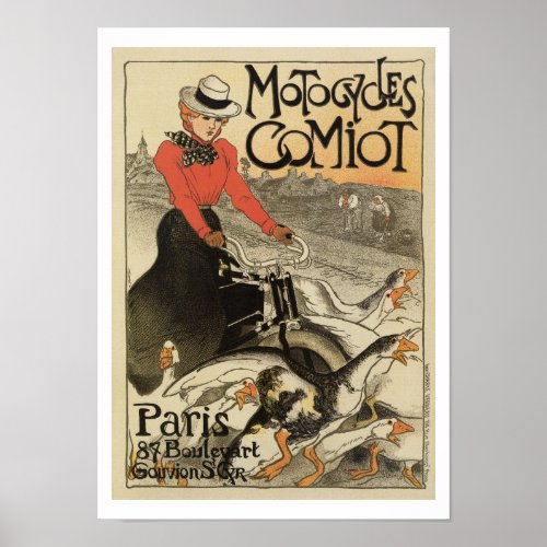 1899 vintage French motorcycle ad Poster