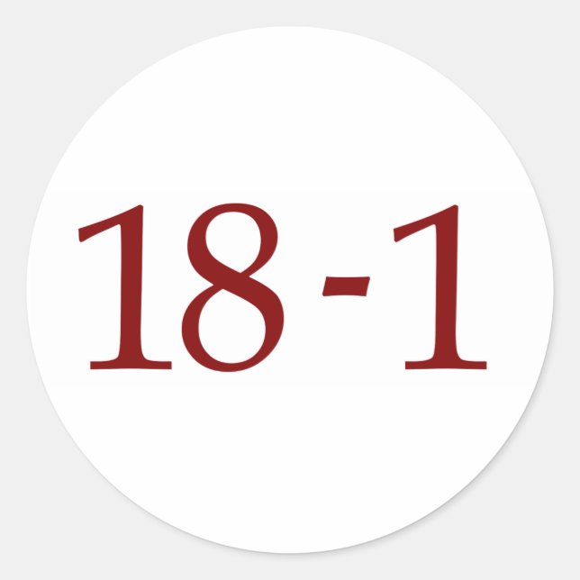 18-1 CLASSIC ROUND STICKER (Front)