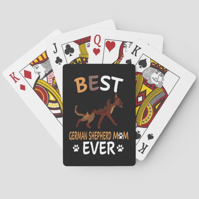 18 Best German Shepherd Mom Ever Poker Cards (Back)