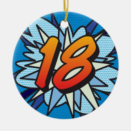 18 Birthday Photo Fun Retro Comic Book Ceramic Ornament