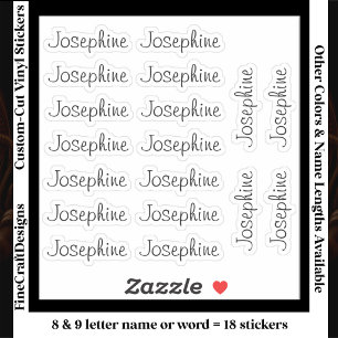 18 Custom Modern 8/9 Letters Name Word Black Sticker