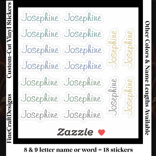 18 Custom Modern 8/9 Letters Name Word Neutral  Sticker (Creator Uploaded)