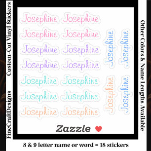 18 Custom Modern 8/9 Letters Name Word Trendy Sticker