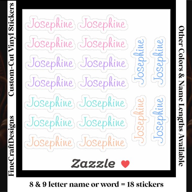 18 Custom Modern 8/9 Letters Name Word Trendy Sticker (Creator Uploaded)