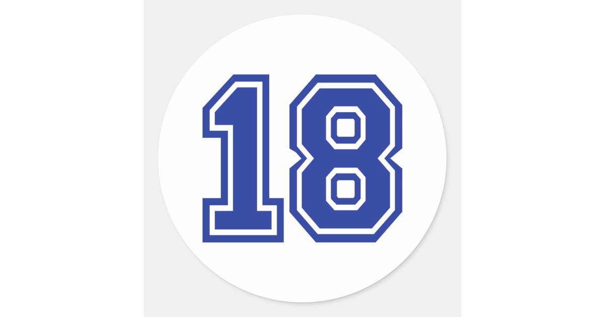 18 - Eighteen Classic Round Sticker