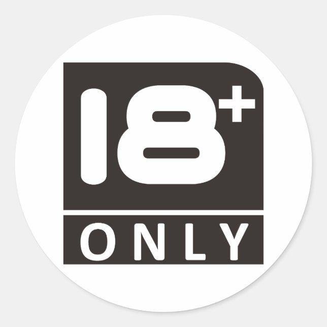 18 eighteen classic round sticker (Front)