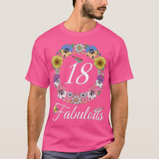 18 & Fabulous Tee 18 Year Old Floral 2004 18th Bir