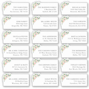 18 Floral Wedding Invitation Shipping Address Sticker