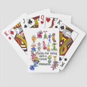 18 Funny Cartoon Aliens Express Thanks Poker Cards