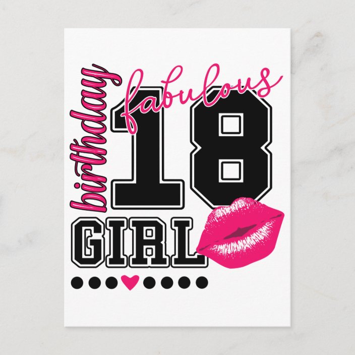 18. Geburtstag birthday girl Glückwunsch Karte Postcard | Zazzle.com