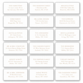 18 Gold Wedding Guest Recipient Name Address Sticker