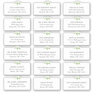 18 Greenery Wedding Shipping Address Sticker