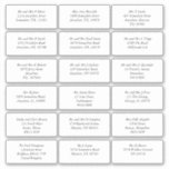18 Individual Name Address Wedding Guest Italic Sticker<br><div class="desc">Please note if you find any of your addresses are a little lengthy (try and stick to 4 lines if possible), otherwise you can click the customize further option and use the scale down key, or change the font size to ensure the address fits within the boundaries of each contour...</div>