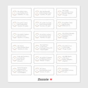 18 Individual Name Addresses Serif Business Logo Sticker