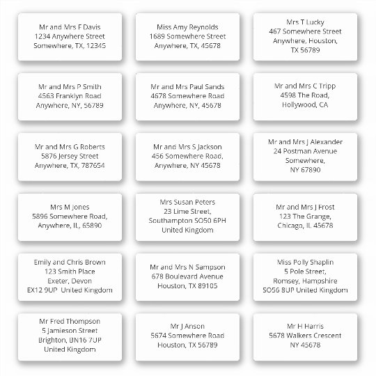 18 Individual Recipient Name Address Shipping Sans Sticker | Zazzle.com