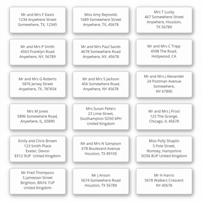 18 Individual Recipient Name Address Shipping Sans Sticker (Front)